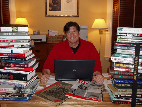 Author Charles McCain at work on An Hon German March 2007